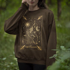 High Priestess Tarot graphic sweatshirt featuring Celestial Witchy Crewneck
