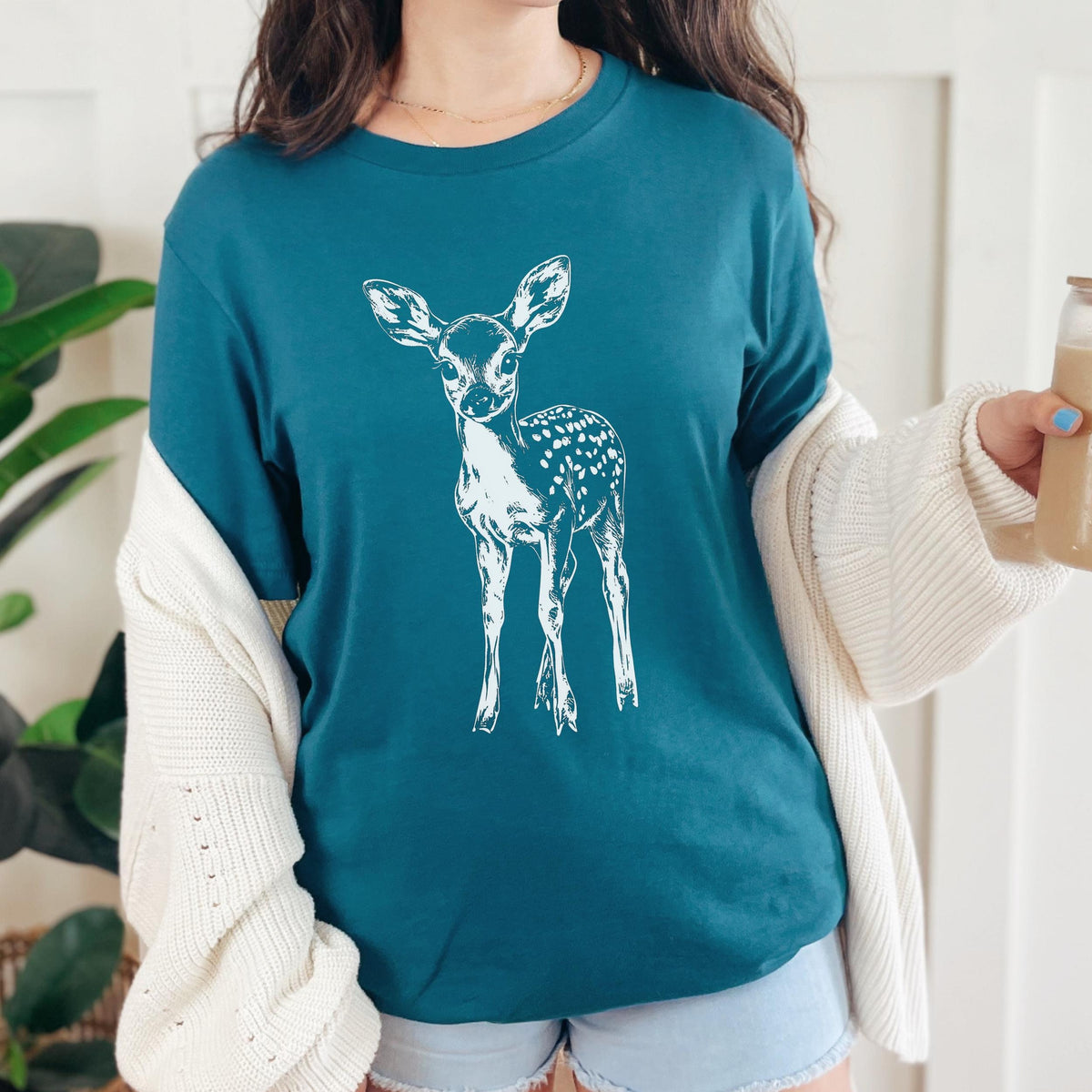 Vintage Fawn graphic shirt featuring Woodland Deer Graphic Tee