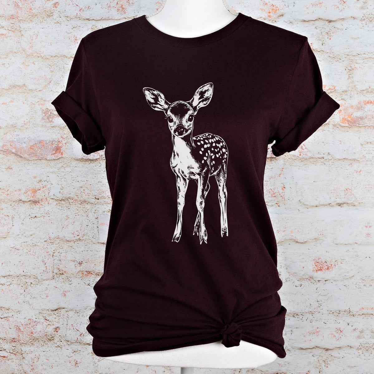 Vintage Fawn graphic shirt featuring Woodland Deer Graphic Tee