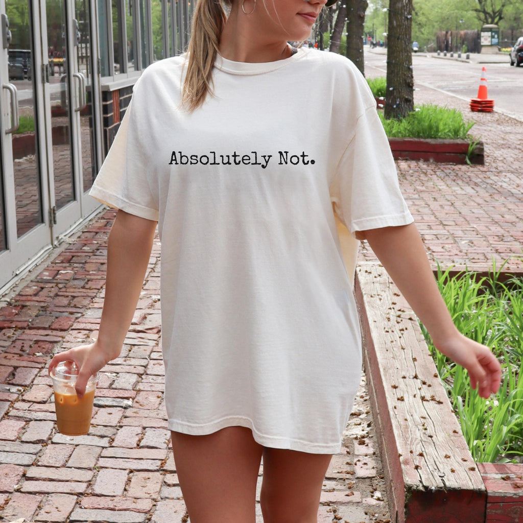Absolutely Not graphic shirt featuring Sarcastic Minimalist Graphic Tee in Brick