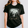 Black Cat Coven graphic shirt featuring Witchy Cat Cauldron Graphic Tee