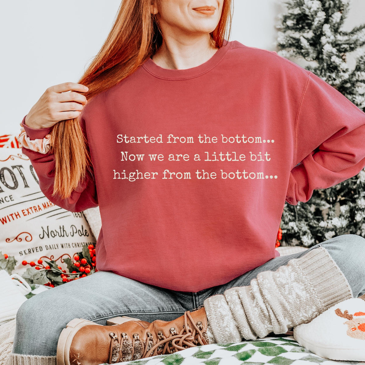 Started From the Bottom graphic sweatshirt featuring Funny Comfort Colors Crewneck