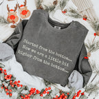 Started From the Bottom graphic sweatshirt featuring Funny Comfort Colors Crewneck in Blue Spruce