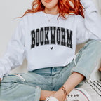 Bookworm graphic sweatshirt featuring Comfort Colors Book Lover Crewneck