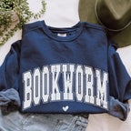 Bookworm graphic sweatshirt featuring Comfort Colors Book Lover Crewneck