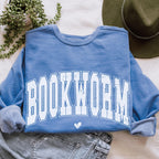 Bookworm graphic sweatshirt featuring Comfort Colors Book Lover Crewneck