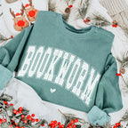 Bookworm graphic sweatshirt featuring Comfort Colors Book Lover Crewneck