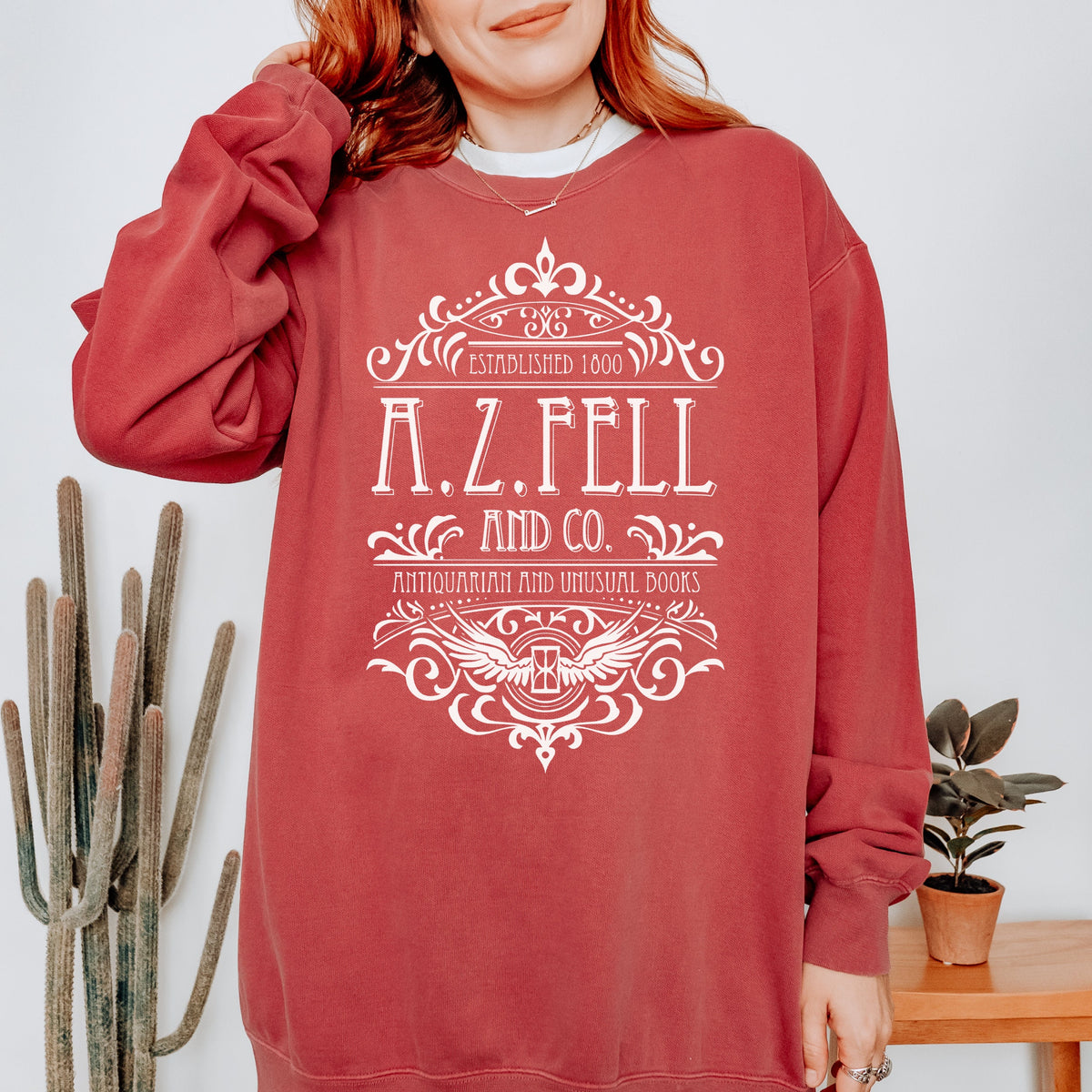 A.Z. Fell and Co long sleeve graphic shirt featuring Good Omens Aziraphale Comfort Colors Tee