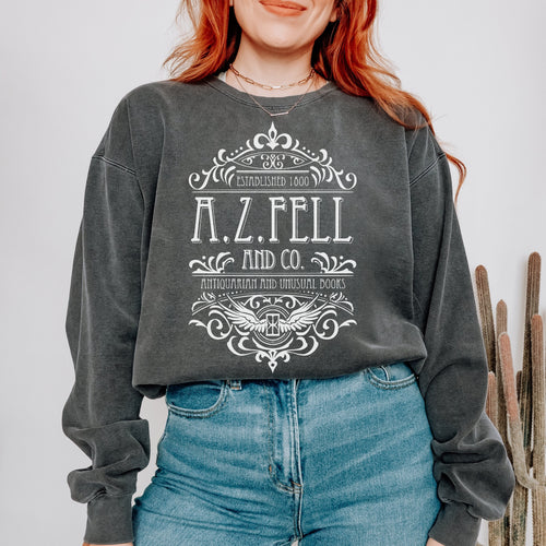 A.Z. Fell and Co long sleeve graphic shirt featuring Good Omens Aziraphale Comfort Colors Tee in Black