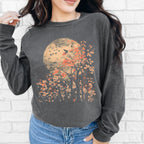 Moonlit Cherry Blossom long sleeve graphic shirt featuring Comfort Colors Botanical Nature Tee