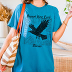 Support Your Local Murder graphic shirt featuring Crow Graphic Tee