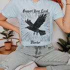 Support Your Local Murder graphic shirt featuring Crow Graphic Tee