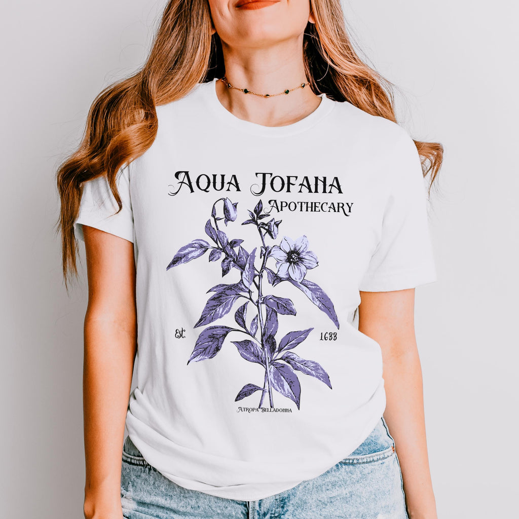 Aqua Tofana Feminist Apothecary graphic shirt featuring Belladonna Dark Academia Tee
