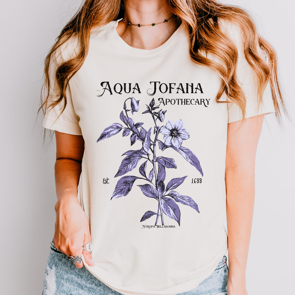 Aqua Tofana Feminist Apothecary graphic shirt featuring Belladonna Dark Academia Tee
