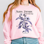 Aqua Tofana Feminist graphic sweatshirt featuring Belladonna Apothecary Crewneck