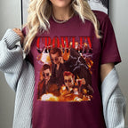 Crowley Good Omens graphic shirt featuring Vintage Style Demon Graphic Tee
