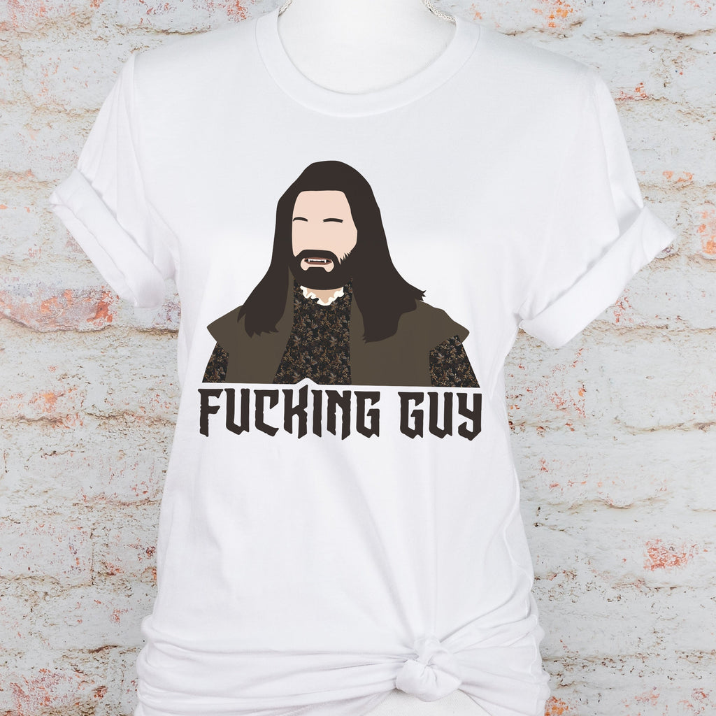 Nandor Fucking Guy graphic shirt featuring What We Do in the Shadows Vampire in Black