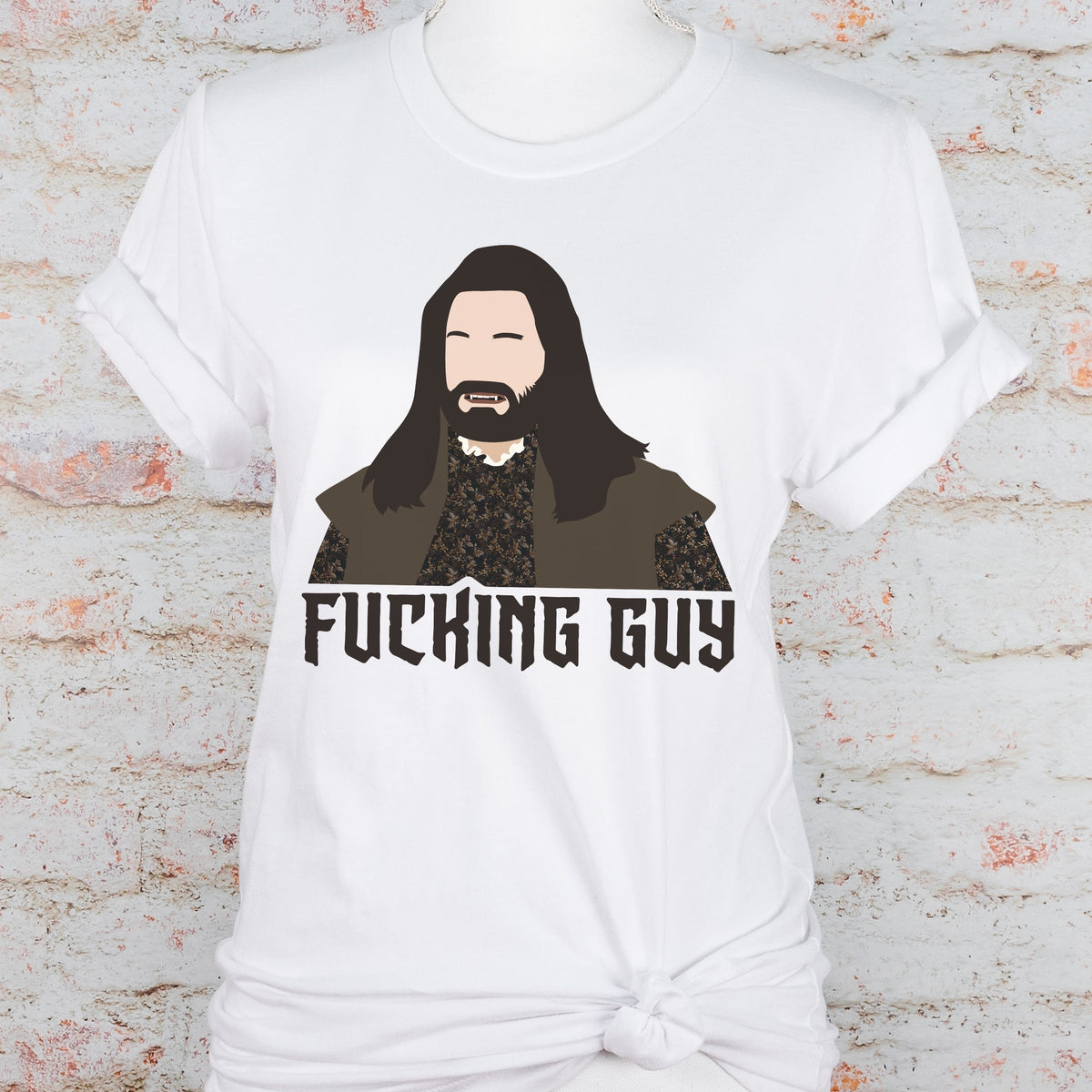 Nandor Fucking Guy graphic shirt featuring What We Do in the Shadows Vampire in Black