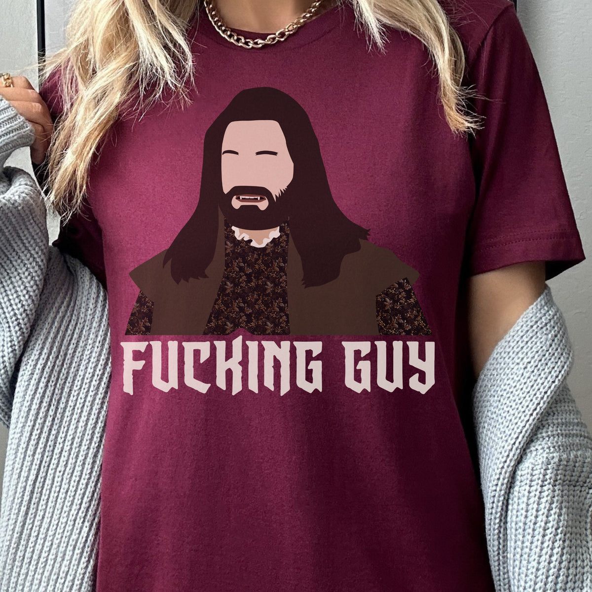 Nandor Fucking Guy graphic shirt featuring What We Do in the Shadows Vampire