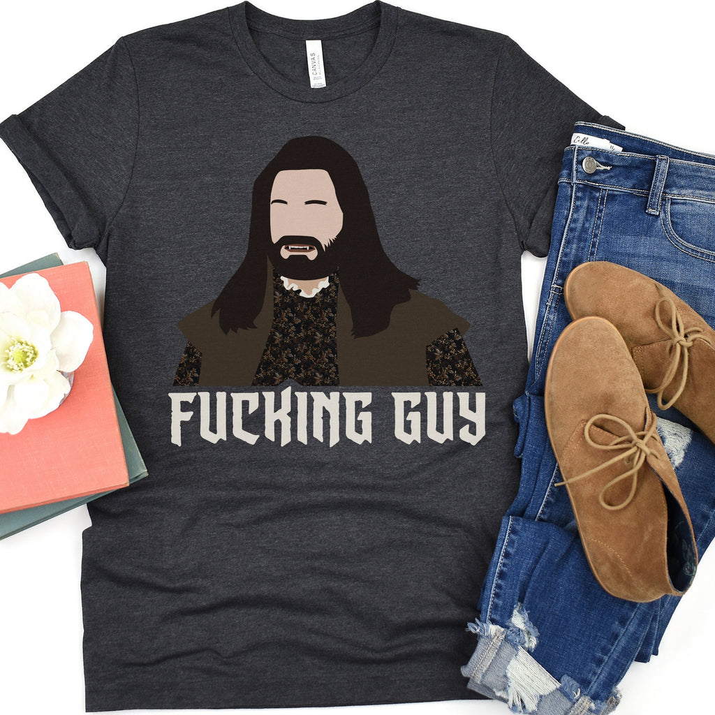 Nandor Fucking Guy graphic shirt featuring What We Do in the Shadows Vampire