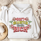 Don’t Be a Bitch, Eat the Rich graphic hoodie featuring Floral Anti-Capitalist
