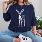 Woodland Fawn graphic sweatshirt featuring Vintage Deer Nature