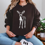 Woodland Fawn graphic sweatshirt featuring Vintage Deer Nature