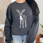 Woodland Fawn graphic sweatshirt featuring Vintage Deer Nature
