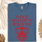 Please Hesitate to Reach Out graphic shirt featuring Occult Moth Anti-Social