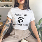 Record Profits Are Stolen Wages graphic shirt featuring Anti-Capitalist Anarchy
