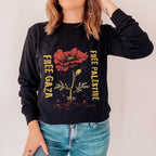 Free Gaza Free Palestine long sleeve graphic shirt featuring Poppy Solidarity