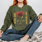Free Gaza Free Palestine long sleeve graphic shirt featuring Poppy Solidarity