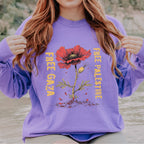 Free Gaza Free Palestine long sleeve graphic shirt featuring Poppy Solidarity