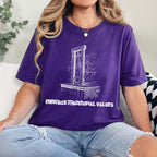 Embrace Traditional Values graphic shirt featuring Guillotine Anti-Capitalist