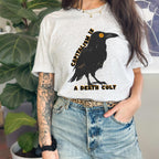 Capitalism Is a Death Cult graphic shirt featuring Vintage Crow