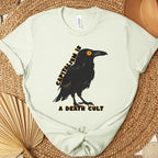 Capitalism Is a Death Cult graphic shirt featuring Vintage Crow