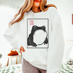 Unimpressed Frog graphic sweatshirt featuring Matsumoto Hoji Japanese Art