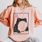 Unimpressed Frog graphic sweatshirt featuring Matsumoto Hoji Japanese Art in Espresso