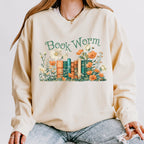 Book Worm graphic sweatshirt featuring Floral Vintage Books