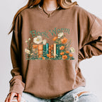 Book Worm graphic sweatshirt featuring Floral Vintage Books