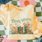 Book Worm graphic sweatshirt featuring Floral Vintage Books in Black