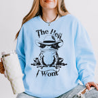 The Hell I Won’t graphic sweatshirt featuring Cowboy Frog Western