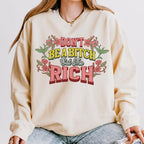 Don’t Be a Bitch, Eat the Rich graphic sweatshirt featuring Floral Anti-Capitalist