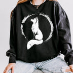 Moonlit Fox graphic sweatshirt featuring Woodland Folklore