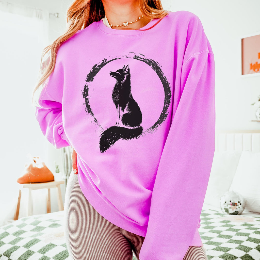 Moonlit Fox graphic sweatshirt featuring Woodland Folklore