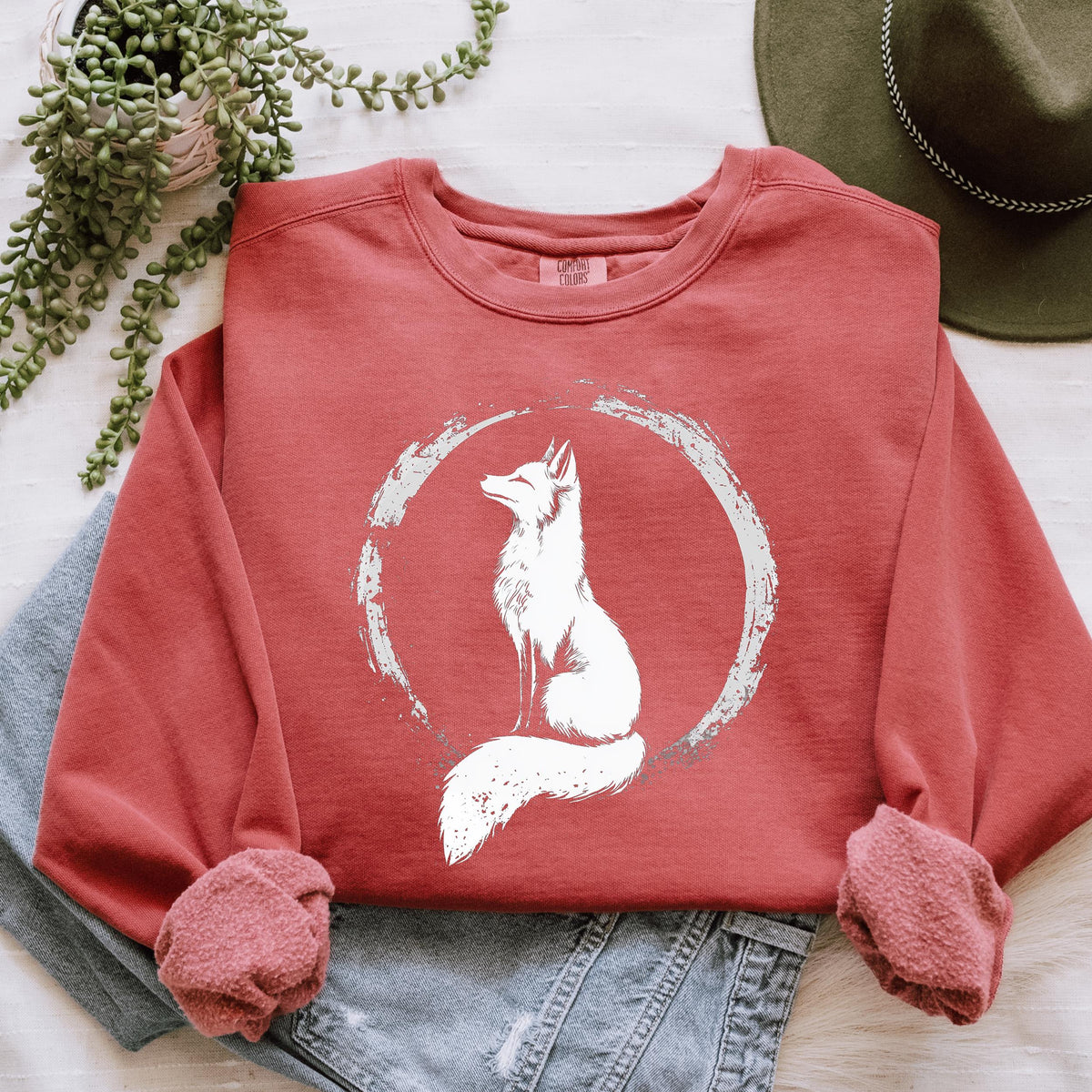 Moonlit Fox graphic sweatshirt featuring Woodland Folklore