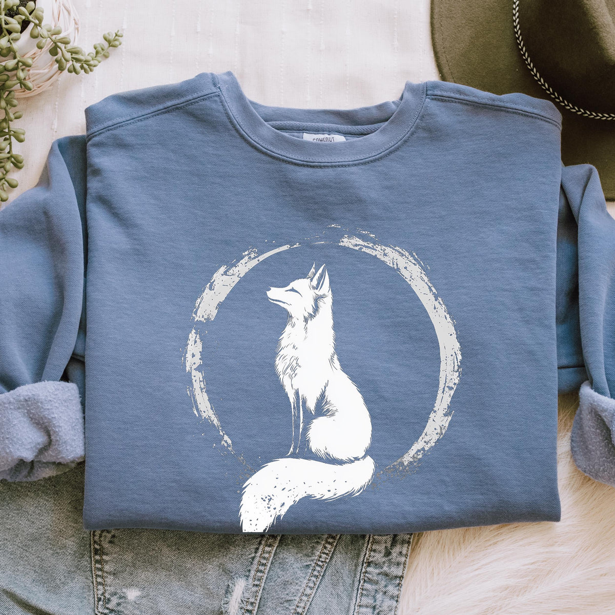 Moonlit Fox graphic sweatshirt featuring Woodland Folklore