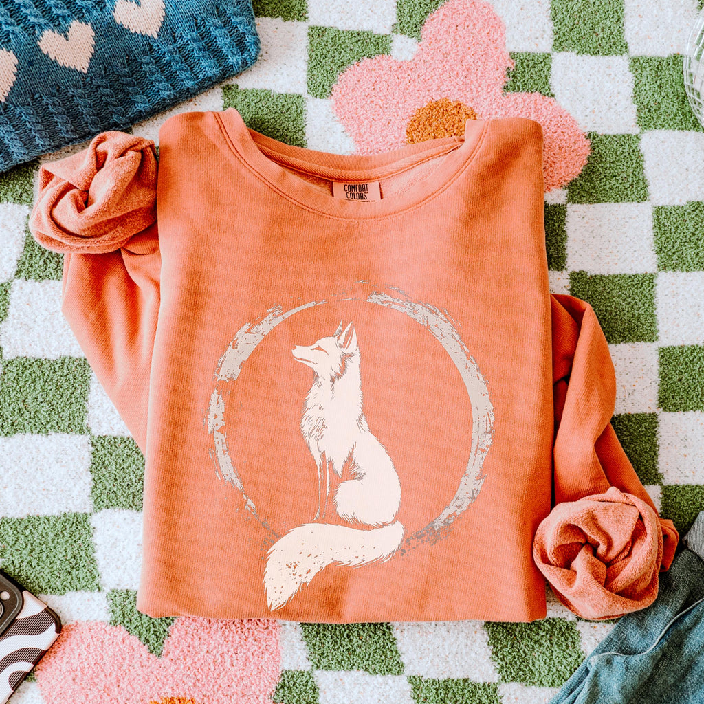 Moonlit Fox graphic sweatshirt featuring Woodland Folklore