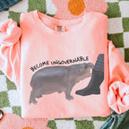Become Ungovernable graphic sweatshirt featuring Chaotic Baby Hippo