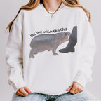 Become Ungovernable graphic sweatshirt featuring Chaotic Baby Hippo in Butter
